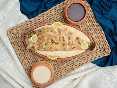 طاجن سمك بالطحينية